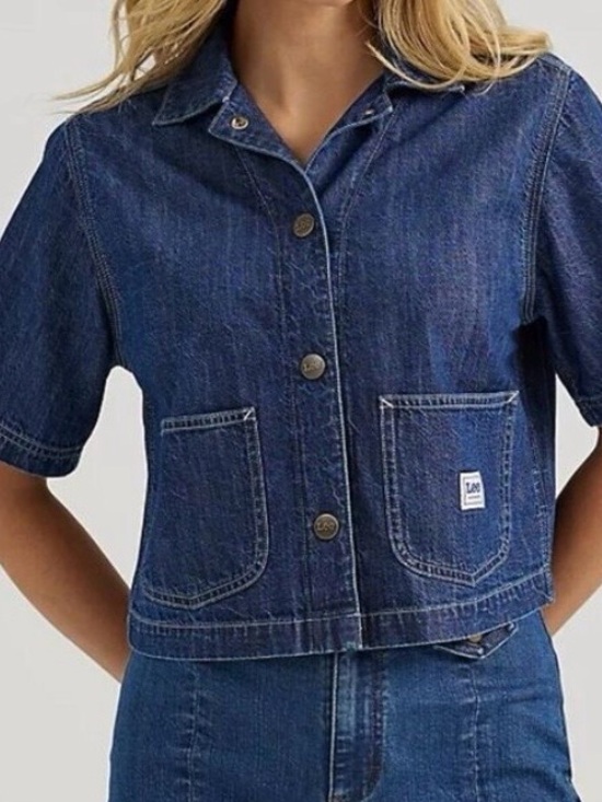 Lee Jackets & Blazers - NWOT Lee Legendary Relaxed Crop Denim Through the Woods Jacket